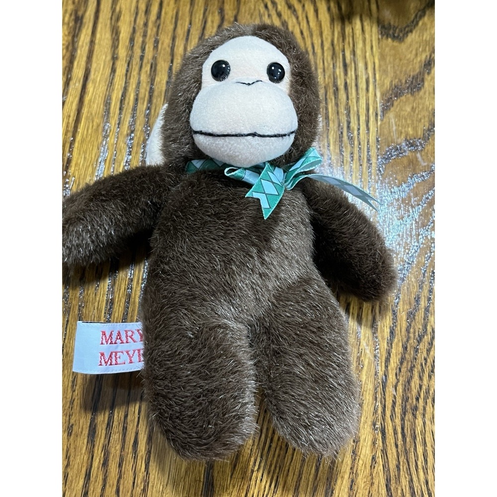 Vintage Mary Meyer Tippy Toes Finger Puppet Brown Monkey Plush